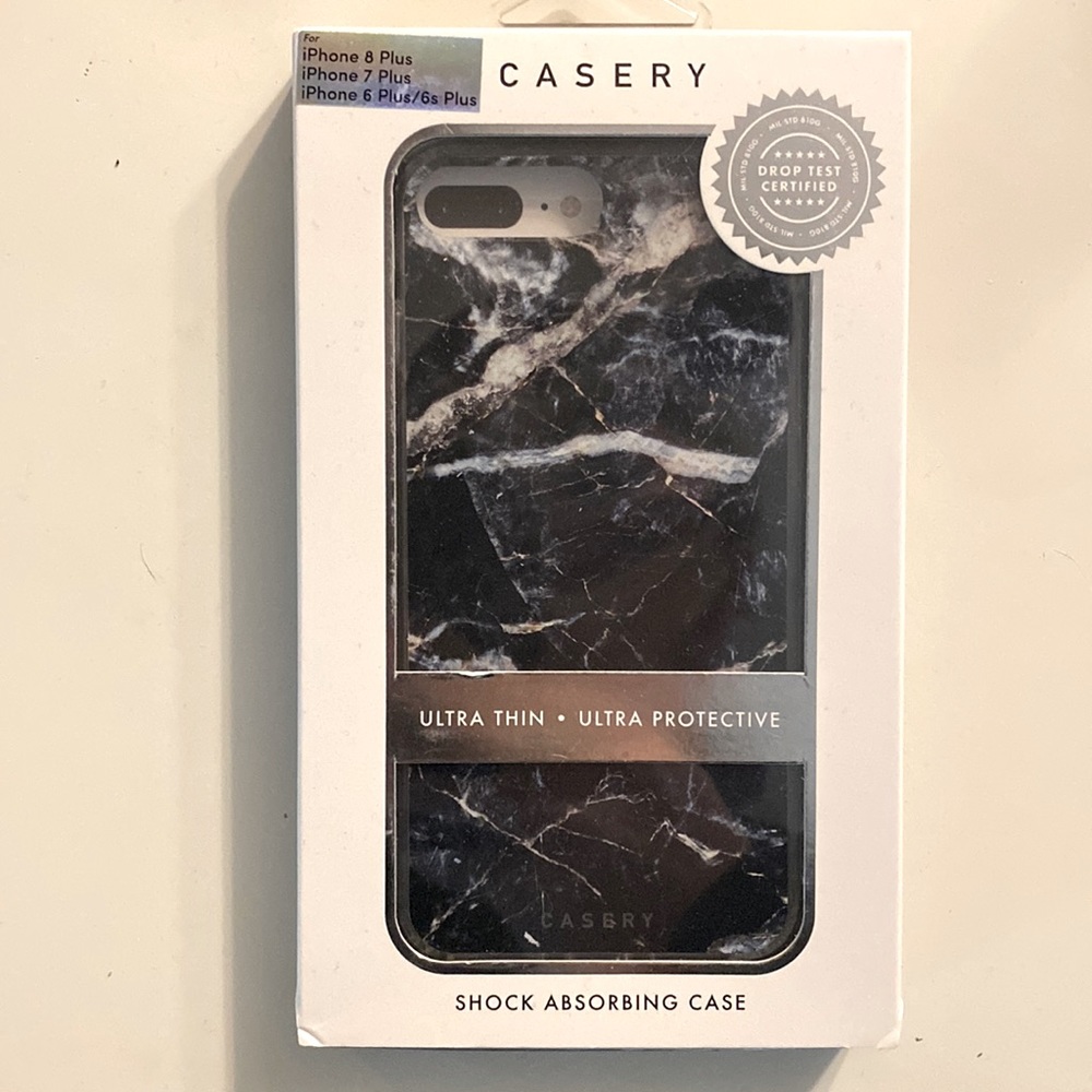 iPhone Plus Casery Phone Case. NWT. Lightening Design. B&W. In box & never used.